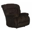 Pemberly Row Power Lay Flat Recliner in Brown Polyester Fabric