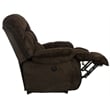 Pemberly Row Power Lay Flat Recliner in Brown Polyester Fabric