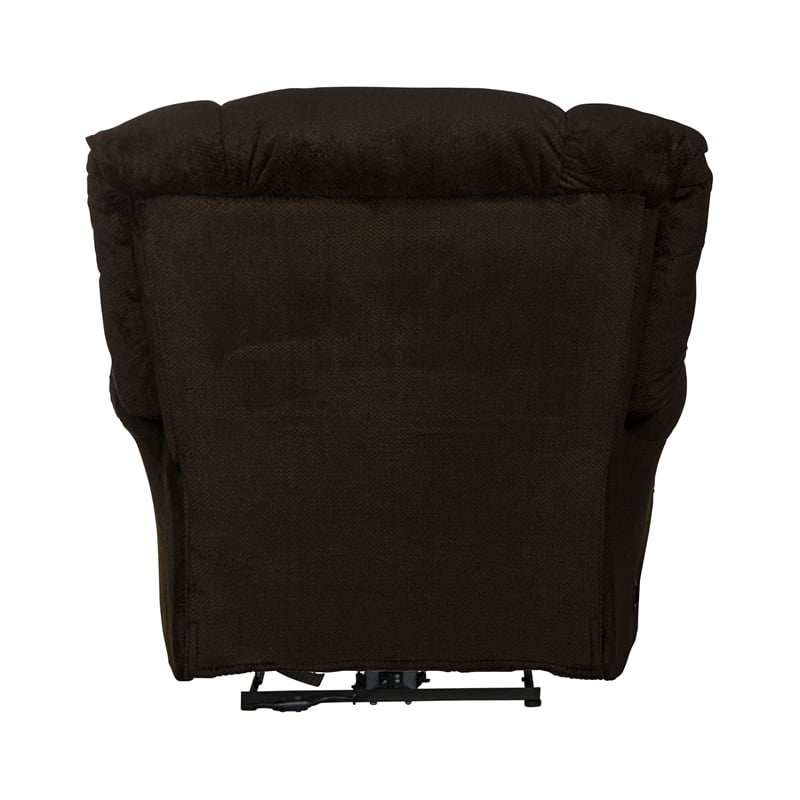 Pemberly Row Power Lay Flat Recliner in Brown Polyester Fabric