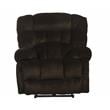 Pemberly Row Power Lay Flat Recliner in Brown Polyester Fabric