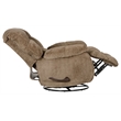 Pemberly Row Chaise Swivel Glider Recliner in Brown Polyester Fabric