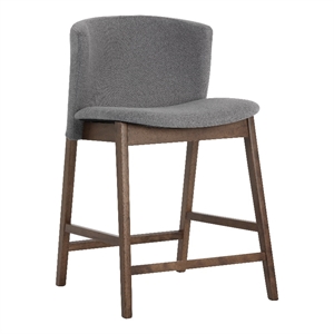 Pemberly Row 21&quot Modern Style Wood Counter Stool in Dark Gray