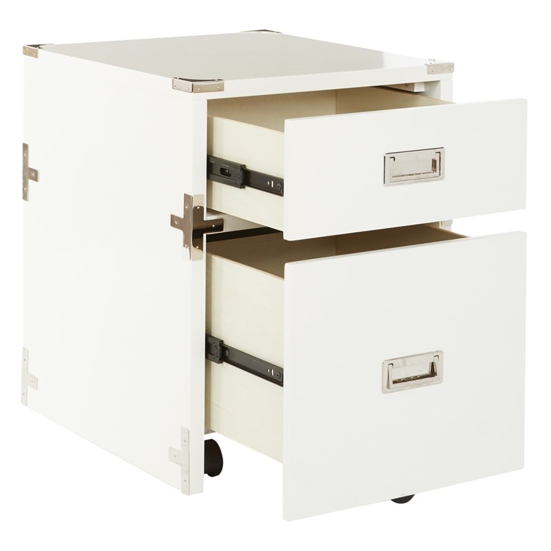 Pemberly Row Engineered Wood 2 Drawer File Cabinet in White Fully Assembled