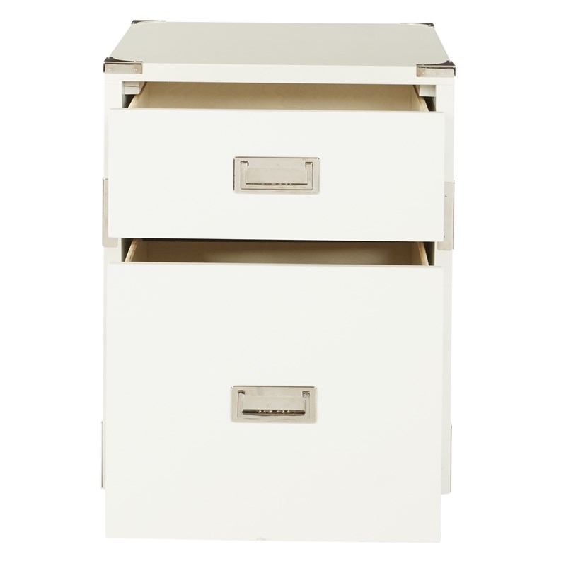 Pemberly Row Engineered Wood 2 Drawer File Cabinet in White Fully Assembled