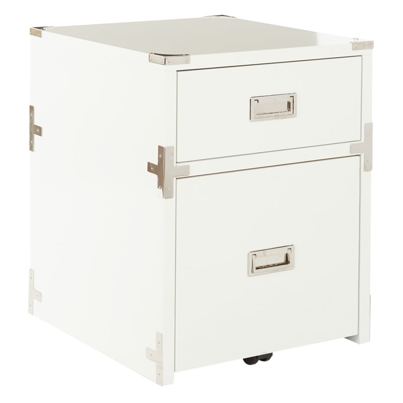 Pemberly Row Engineered Wood 2 Drawer File Cabinet in White Fully Assembled