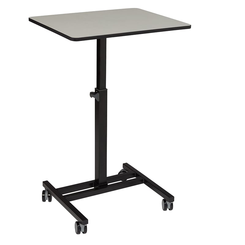 Pemberly Row Modern Powder-Coated Metal Sit and Stand Student's Desk in Gray