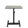 Pemberly Row Modern Powder-Coated Metal Sit and Stand Student's Desk in Gray