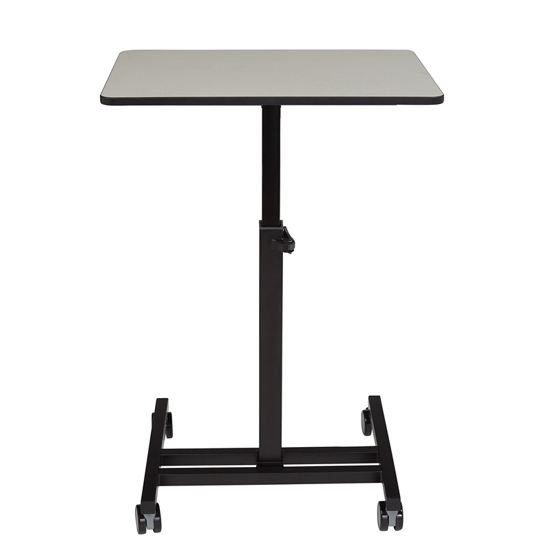 Pemberly Row Modern Powder-Coated Metal Sit and Stand Student's Desk in Gray