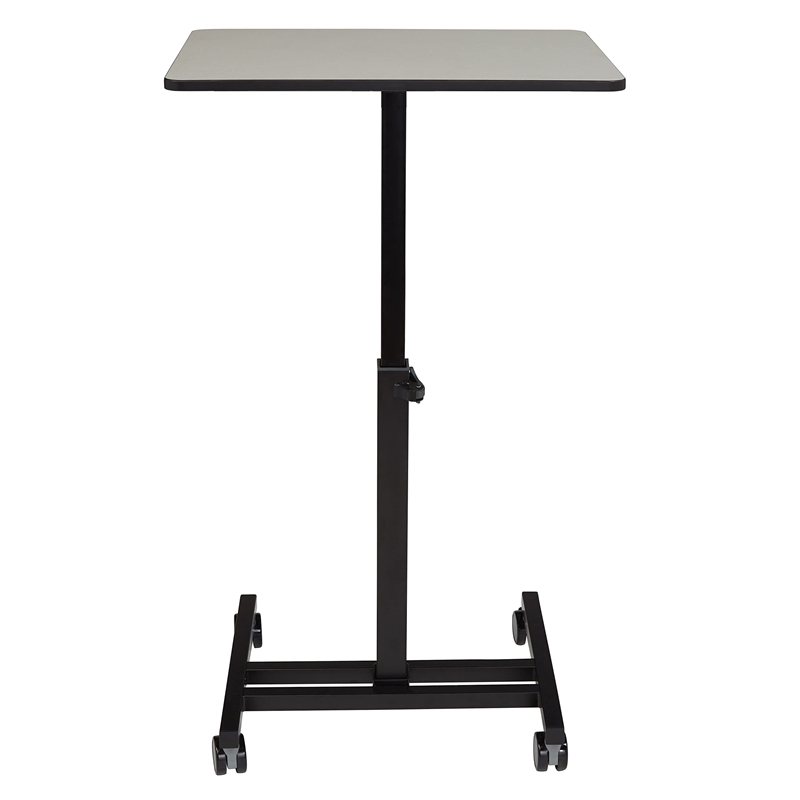 Pemberly Row Modern Powder-Coated Metal Sit and Stand Student's Desk in Gray
