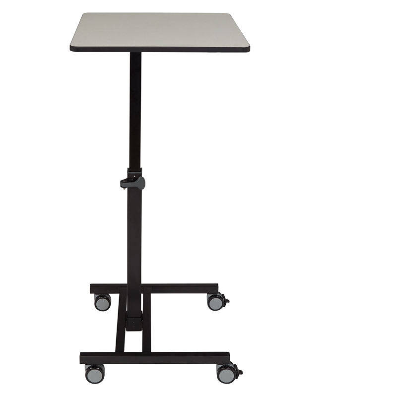 Pemberly Row Modern Powder-Coated Metal Sit and Stand Student's Desk in Gray