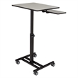 Pemberly Row Modern Powder-Coated Metal Sit and Stand Student's Desk in Gray