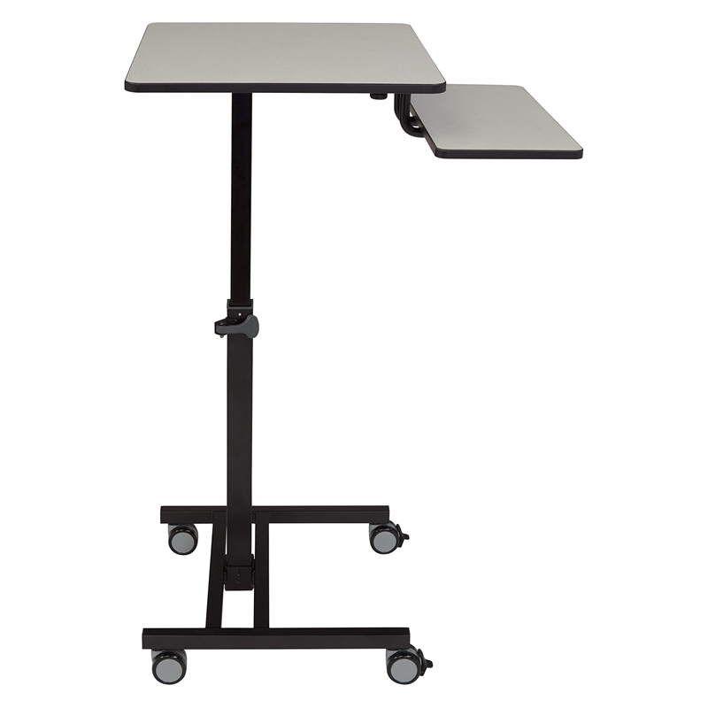 Pemberly Row Modern Powder-Coated Metal Sit and Stand Student's Desk in Gray