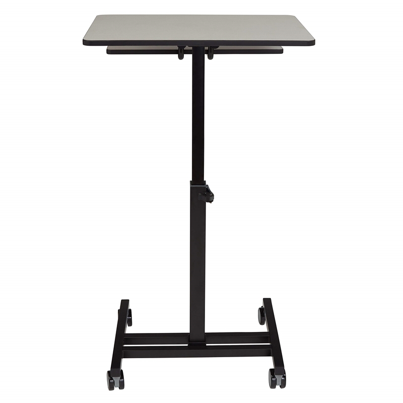 Pemberly Row Modern Powder-Coated Metal Sit and Stand Student's Desk in Gray