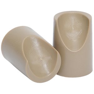 Pemberly Row Modern Plastic Folding Chair V-Tip Caps in Beige (Set of 100)