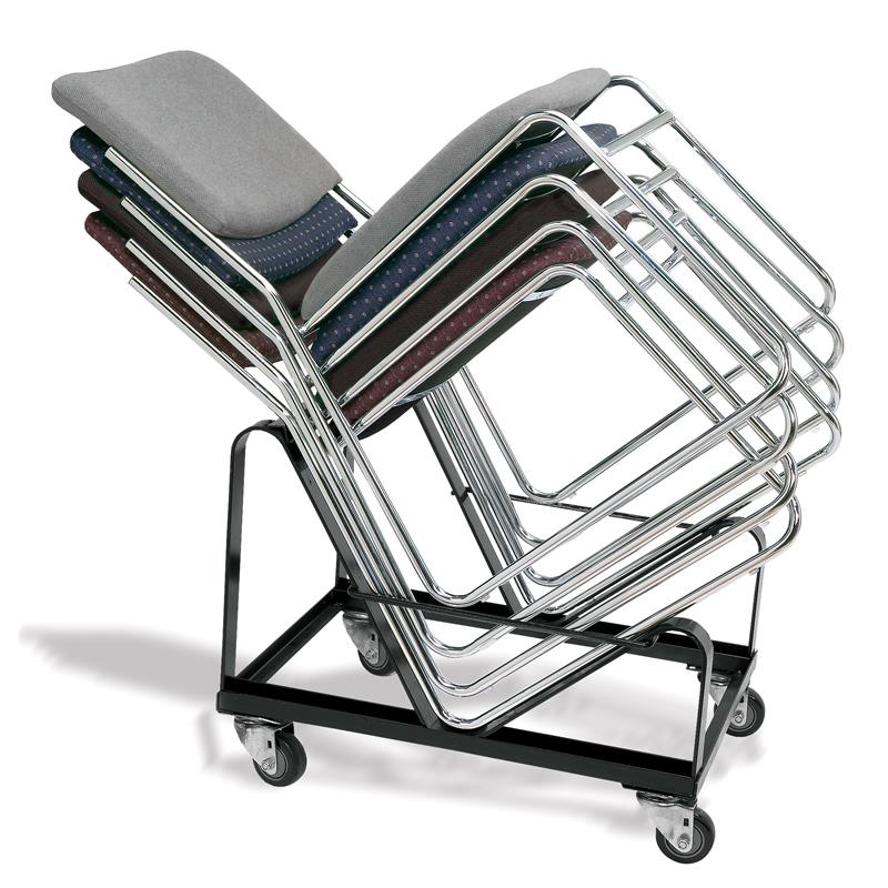 Pemberly Row Modern Metal Dolly for Series 8600 Chairs in Black Powder-Coated