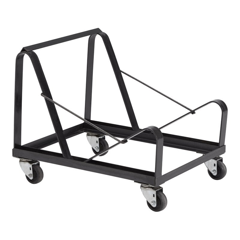 Pemberly Row Modern Metal Dolly for Series 8600 Chairs in Black Powder-Coated