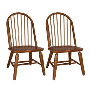 Pemberly Row Medium Brown Bow Back Side Chair - Oak-Set of 2