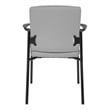 Pemberly Row Guest Chair in Charcoal Gray Faux Leather with Black Frame