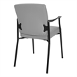 Pemberly Row Guest Chair in Charcoal Gray Faux Leather with Black Frame