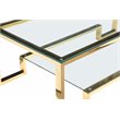 Pemberly Row Modern Long Metal Coffee Table in Polished Gold