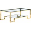 Pemberly Row Modern Long Metal Coffee Table in Polished Gold