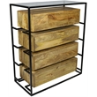 Pemberly Row Contemporary Solid Wood 4 Drawer Chest in Natural