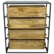 Pemberly Row Contemporary Solid Wood 4 Drawer Chest in Natural