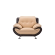 Pemberly Row Yellow Brown and Brown Color With Genuine Leather Chair