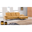 Pemberly Row Yellow Italian Leather Sectional - Right Facing Chaise