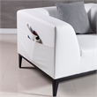 Pemberly Row Contemporary White Color With Faux Leather Loveseat