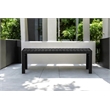 Pemberly Row Modern Anodized Aluminum Frame Outdoor Bench in Black