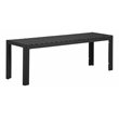 Pemberly Row Modern Anodized Aluminum Frame Outdoor Bench in Black