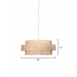 Pemberly Row Coastal Handcrafted Rattan Pendant in Natural Finish