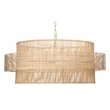 Pemberly Row Coastal Handcrafted Rattan Pendant in Natural Finish