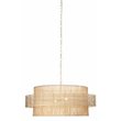 Pemberly Row Coastal Handcrafted Rattan Pendant in Natural Finish