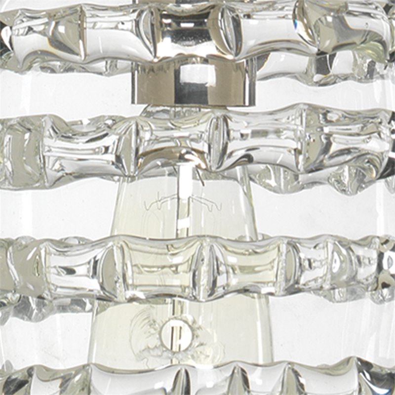 Pemberly Row Ribbon Small Modern Thick Glass Pendant in Clear