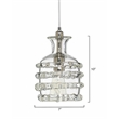 Pemberly Row Ribbon Small Modern Thick Glass Pendant in Clear