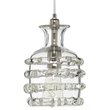 Pemberly Row Ribbon Small Modern Thick Glass Pendant in Clear