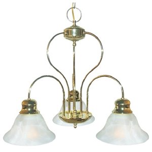 Pemberly Row Basic 3-Light Metal Chandelier in Polished Brass