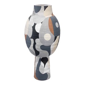 Pemberly Row Contemporary Ceramic Tall Vase in Multi-Color Finish