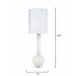 Pemberly Row Transitional Glass Table Lamp with Linen Shade in White