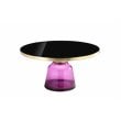 Pemberly Row Contemporary Glass Coffee Table in Gold & Purple