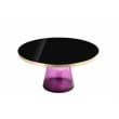 Pemberly Row Contemporary Glass Coffee Table in Gold & Purple