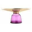 Pemberly Row Contemporary Glass Coffee Table in Gold & Purple