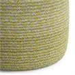 Pemberly Row Transitional Round Braided Pouf in Muted Yellow and Natural Cotton