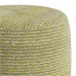 Pemberly Row Transitional Round Braided Pouf in Muted Yellow and Natural Cotton