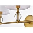 Pemberly Row Modern 3-Light Metal Bath Sconce in Brass and White