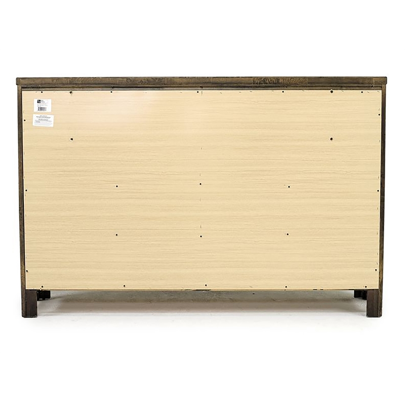 Pemberly Row Modern Solid Wood 9-Drawer Dresser in Rustic Gray