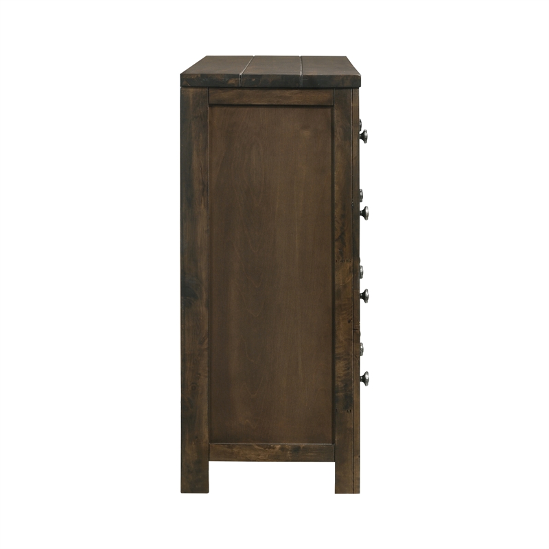 Pemberly Row Modern Solid Wood 9-Drawer Dresser in Rustic Gray