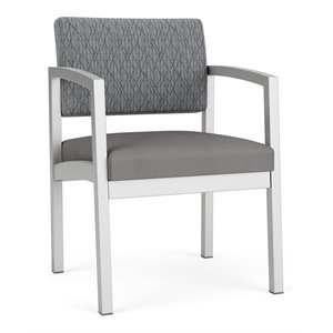 Pemberly Row Reception Waiting Guest Chair / Silver Steel / Gray / Gray